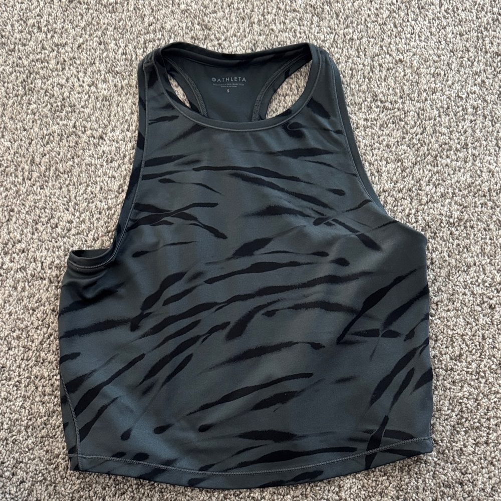 Athleta Black and Gray Crop Top